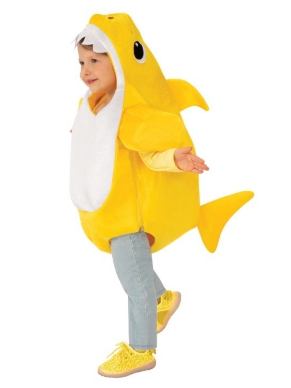 Rubie's Pinkfong Baby Shark Yellow Toddler Costume Romper with sound NEW 2T